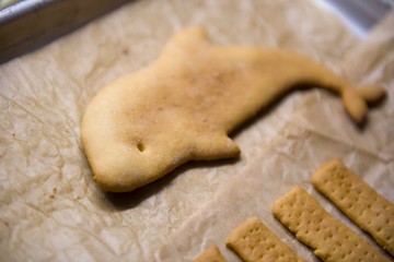 Beautiful decorative boat cookies, pastry baking cooking cookies.