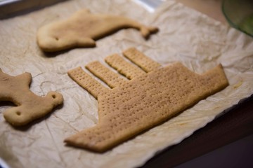 Beautiful decorative boat cookies, pastry baking cooking cookies.