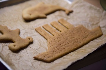 Beautiful decorative boat cookies, pastry baking cooking cookies.