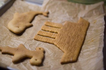 Beautiful decorative boat cookies, pastry baking cooking cookies.