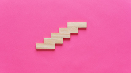Wooden pegs placed in a stairway structure