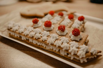 Beautiful decorative boat cookies, pastry baking cooking cookies.