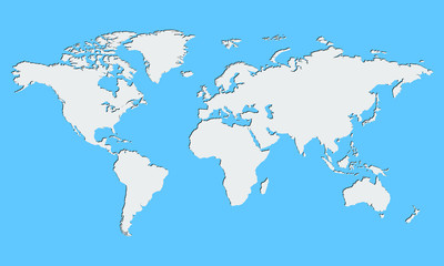 Fototapeta na wymiar World map vector, blue background