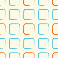 Square pattern retro orange blue