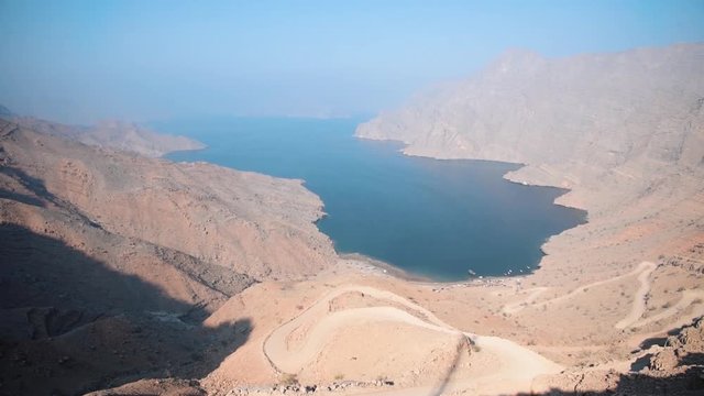 Beautiful view of the fjord Khor Najd in Musandam Oman