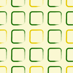 Square pattern retro green yellow