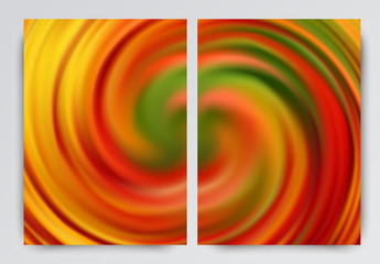 Yellow orange green swirl background. Bright autumn colors.