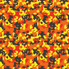Military camouflage pattern orange vector illustration
