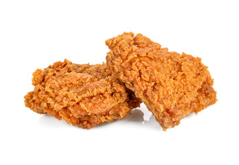 Fried chicken isolated on white background.