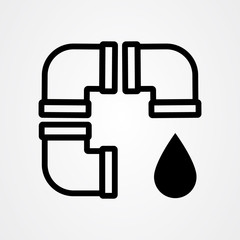 Pipes vector icon vector design. Water pipeline symbol.