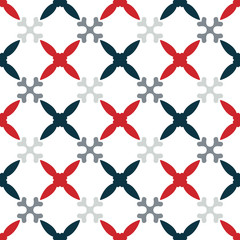 Bright seamless pattern with alternate geometric forms of cross.