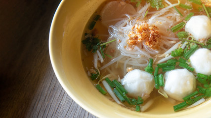 Chinese noodle soup with fish ball