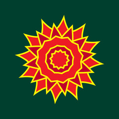 Abstract poster with a floral geometric circular mandala.