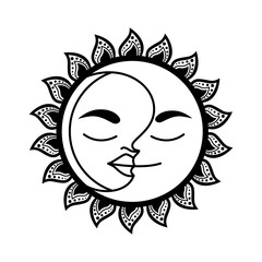 Sun and Moon. Abstract Illustration. Vector Illustration