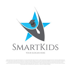 Children's educational logos or icons, a symbol of a child achieving dreams