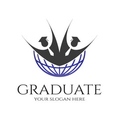 Obraz premium Children's educational logos or icons, a symbol of a child achieving dreams