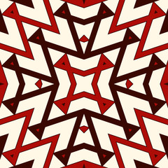 Surface pattern with repeated triangles. Seamless pattern with geometric ornament in tribal style. Ethnic motif.