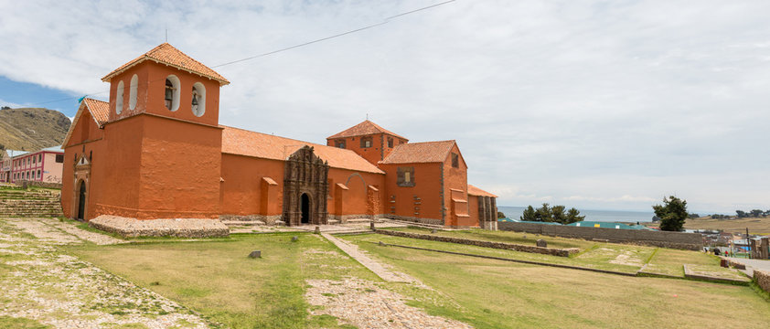 Exterior view of the Cathedral of Juli city in Puno region, Peru