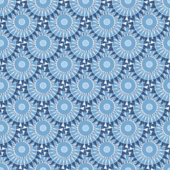 Vector Blue Overlapping Flowers on a White Background. Background for textiles, cards, manufacturing, wallpapers, print, gift wrap and scrapbooking.