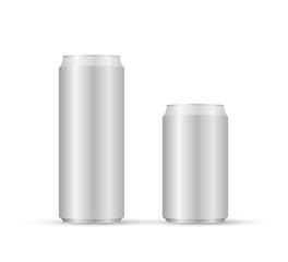 Aliminum drink cans. White can vector visual, ideal for beer, lager, alcohol, soft drinks, soda.