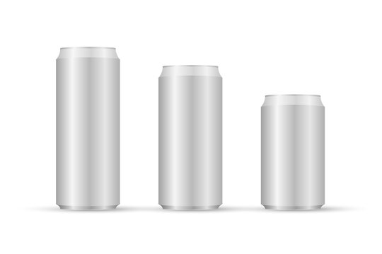 Aliminum drink cans. White can vector visual, ideal for beer, lager, alcohol, soft drinks, soda.