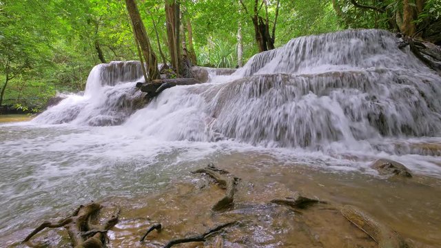 Deep forest Waterfall, Kanchanaburi, Thailand 