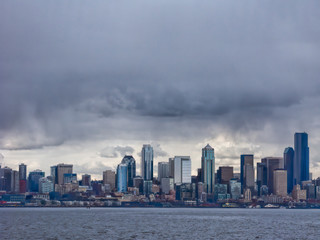 Obraz premium Seattle Skyline From Ferry