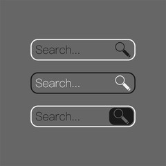 Search Bar for ui, design and web site. Search Address and navigation bar icon. Collection of search form templates for websites