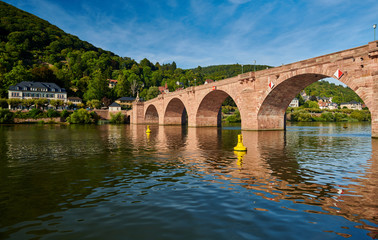 Fototapeta na wymiar Heidelberg town on Neckar river in Germany