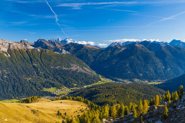 Beautiful alpine landscape. Soraga. Moena. Bolzano province. South tyrol. Italy