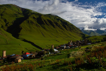 Svan towers in Ushguli village,  Georgia