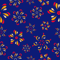 Fototapeta na wymiar Seamless floral colorful decorative artistic pattern repeat endless background