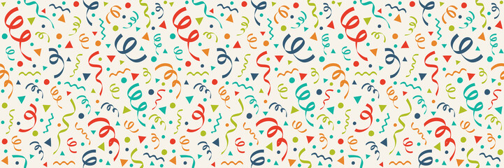 Colorful seamless pattern with party elements for anniversary. Vector