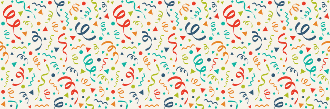 Colorful seamless pattern with party elements for anniversary. Vector