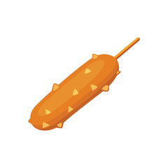 Hot dog vector illustration. Fast food isolated icon.
