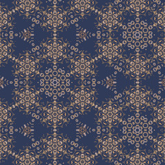 Vintage style seamless pattern background. Fractal & kaleidescope art pattern background. Wall paper, wrapping paper, gift card, invitation and cover design.