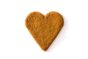 Heart shaped cookie isolated on white background. Valentine's Day and Mother's Day concept.