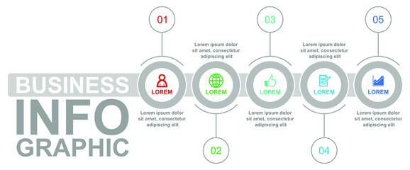 Infographic vector template for business presentation with 6 options