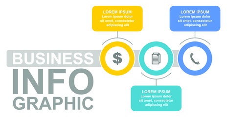 Infographic vector template for business presentation with 3 options