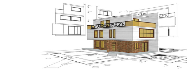 house sketch concept 3d illustration