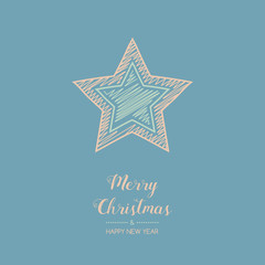 Obraz premium Christmas wishes with hand drawn star. Vector.