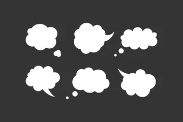 Rolgordijnen Blank empty speech bubble collection vector. Stickers of speak cloud vector set. © denis08131