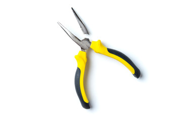 Broken pliers on a white background, isolate