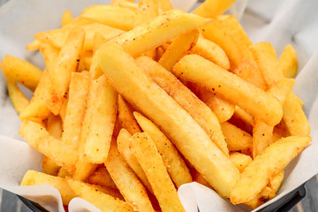 A Serving of fries, fried potatoes