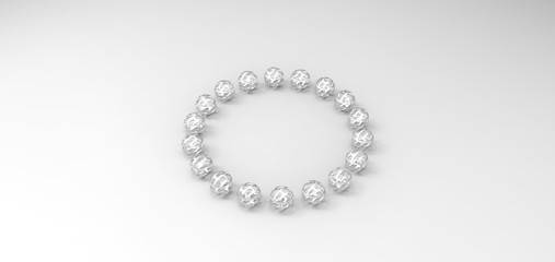 ball rendering in a gray background