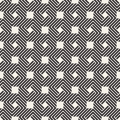 Vector seamless stylish pattern. Geometric striped ornament. Linear weave lattice background.