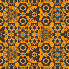 Detailed seamless texture pattern background. Vintage style wall paper, wrapping paper background design.