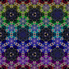 Seamless texture pattern background with dark colors. Vintage style wall paper, wrapping paper background design.