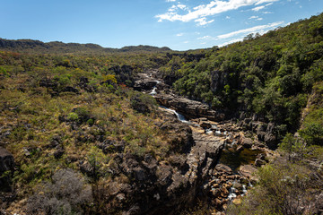 waterfall in forest chapada dos veadeiros