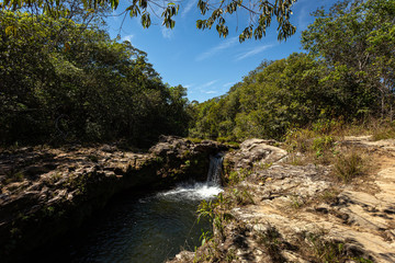 waterfall in forest chapada dos veadeiros